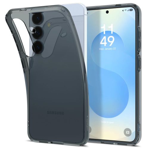 Samsung Galaxy S25 šķidro kristālu maciņš - melns caurspīdīgs
