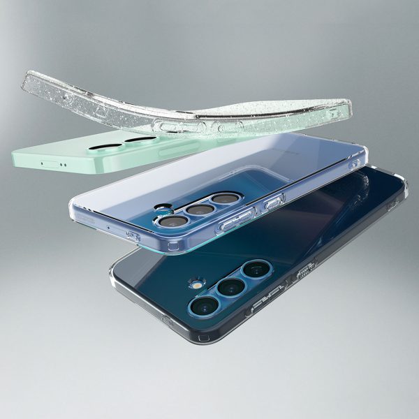 Samsung Galaxy S25 šķidro kristālu maciņš - melns caurspīdīgs