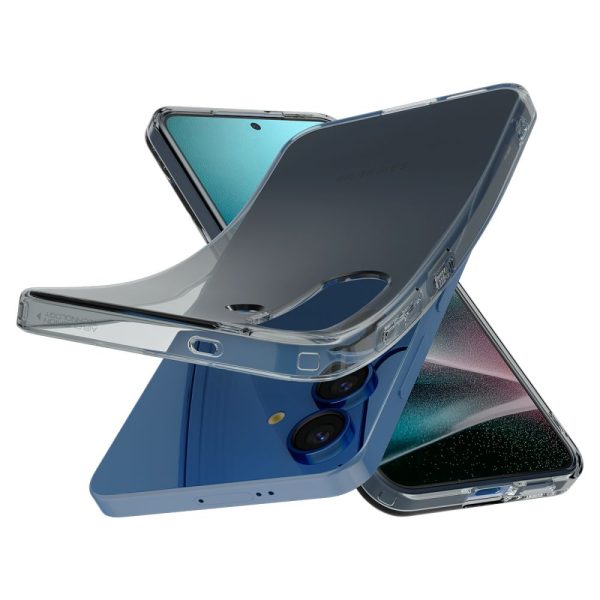 Samsung Galaxy S25 šķidro kristālu maciņš - melns caurspīdīgs