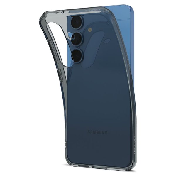Samsung Galaxy S25 šķidro kristālu maciņš - melns caurspīdīgs