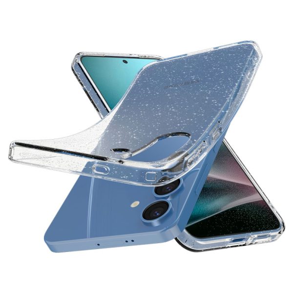 Samsung Galaxy S25 šķidro kristālu maciņš - caurspīdīgs, mirdzošs