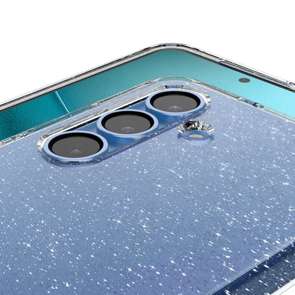 Samsung Galaxy S25 šķidro kristālu maciņš - caurspīdīgs, mirdzošs
