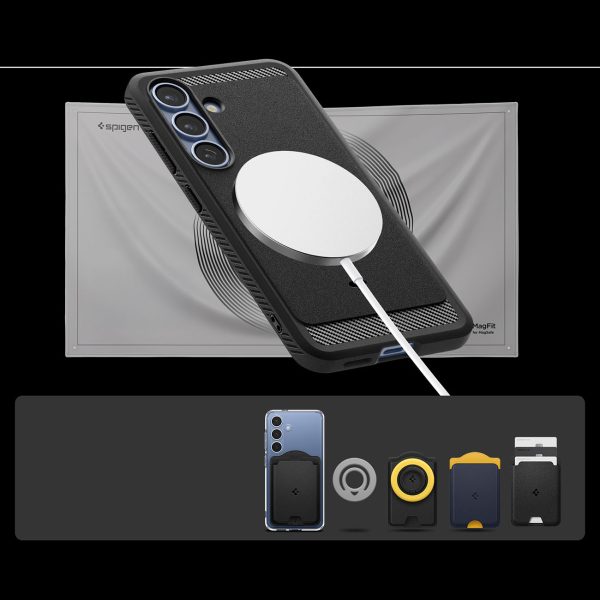 Samsung Galaxy S25 izturīgais Armor MagSafe vāciņš - matēti melns