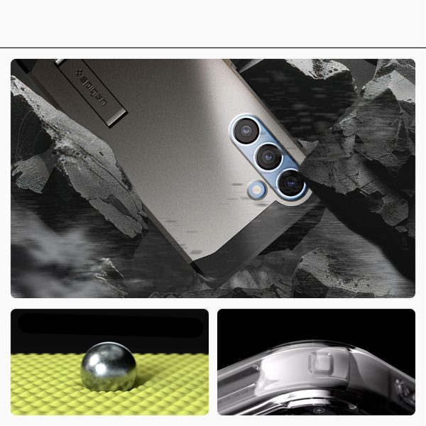Samsung Galaxy S25 maciņš ar izturīgu Armor MagSafe statīvu - pelēks