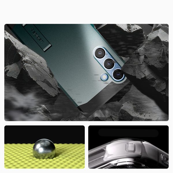 Samsung Galaxy S25 maciņš ar izturīgu Armor MagSafe statīvu - zaļš