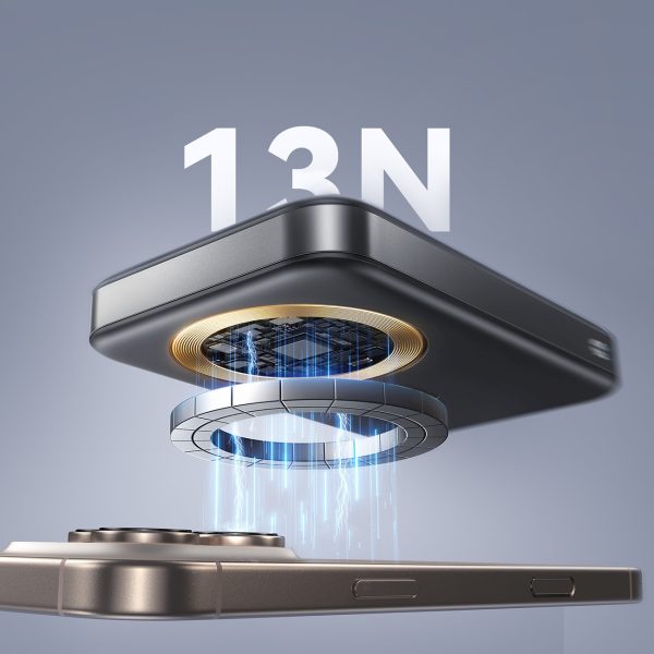 Powerbank 10000mAh 22.5W Qi2 JR-PBM12 MagSafe ar statīvu - melns