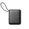 Powerbank 10000mAh 22.5W ar iebūvētu USB-C Lightning kabeli - melns
