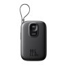 Powerbank 10000mAh ar iebūvētu 22,5 iPhone Lightning USB-C kabeli 0,25 cm - melns