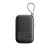 Powerbank 10000mAh ar iebūvētu 22,5 iPhone Lightning USB-C kabeli 0,25 cm - melns