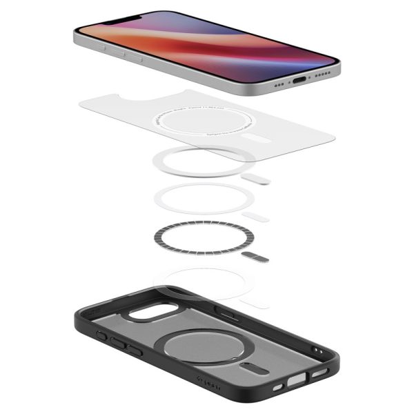 iPhone 16e Ultra Hybrid MagSafe vāciņš — melns caurspīdīgs