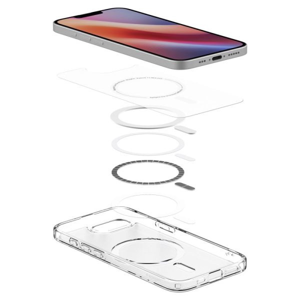 iPhone 16e Ultra Hybrid MagSafe vāciņš — balts caurspīdīgs