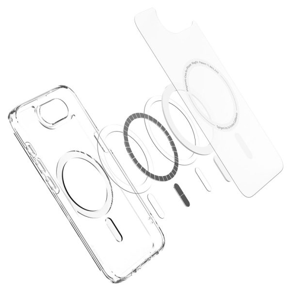 iPhone 16e Ultra Hybrid MagSafe vāciņš — balts caurspīdīgs