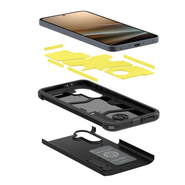Samsung Galaxy A36 5G maciņš ar izturīgu bruņu statīvu - melns