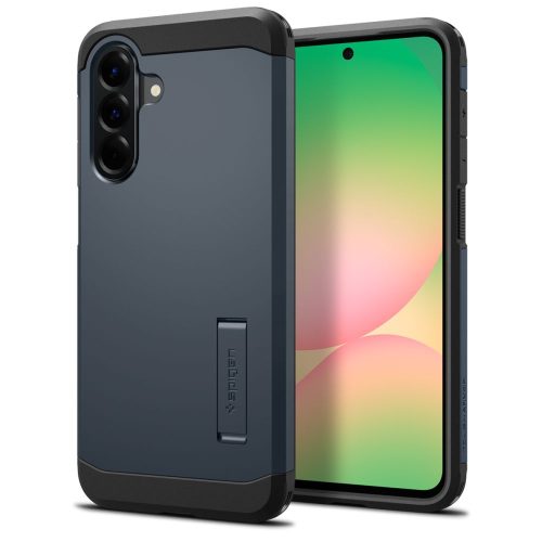Samsung Galaxy A56 5G aizmugurējais maciņš ar izturīgu bruņu statīvu - pelēkmelns