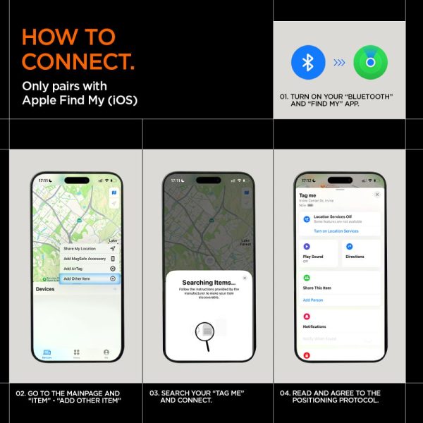 TagMe iOS ierīces meklētājs — melns