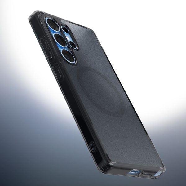 Samsung Galaxy S25 Edge Ultra Hybrid Mag vāciņš ar MagSafe aizsargplēvi - melns caurspīdīgs