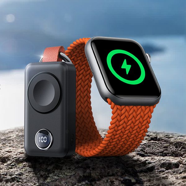 Kabatas lādētājs-atslēgu piekariņš 2000mAh 3W Apple Watch, melns