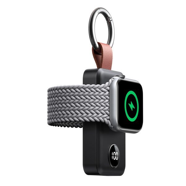 Kabatas lādētājs-atslēgu piekariņš 2000mAh 3W Apple Watch, melns