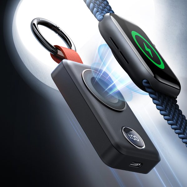 Kabatas lādētājs-atslēgu piekariņš 2000mAh 3W Apple Watch, melns