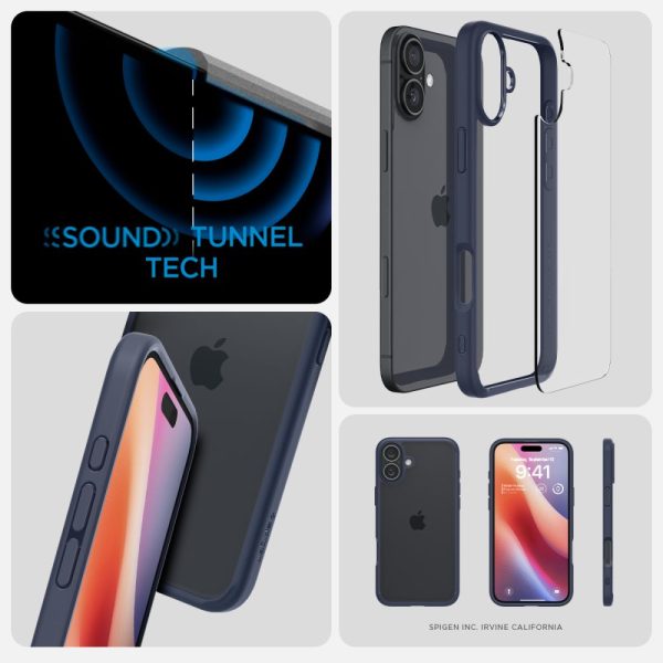 Aizsargvāciņš iPhone 16 Ultra Hybrid tālrunim - caurspīdīgs, zils
