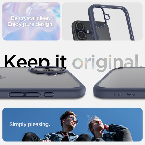 Aizsargvāciņš iPhone 16 Ultra Hybrid tālrunim - caurspīdīgs, zils