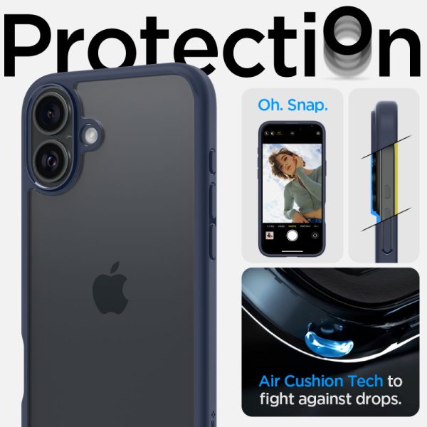 Aizsargvāciņš iPhone 16 Ultra Hybrid tālrunim - caurspīdīgs, zils