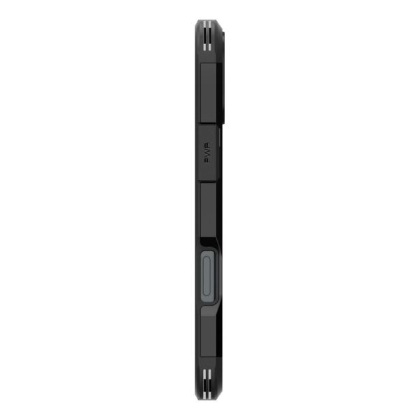 Izturīgs Armor MagSafe vāciņš ar statīvu iPhone 16 — melns