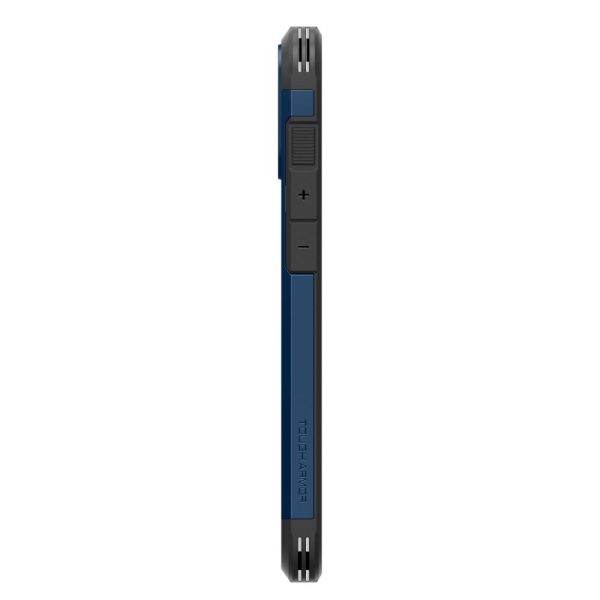 Izturīgs Armor MagSafe vāciņš ar statīvu iPhone 16 — zils