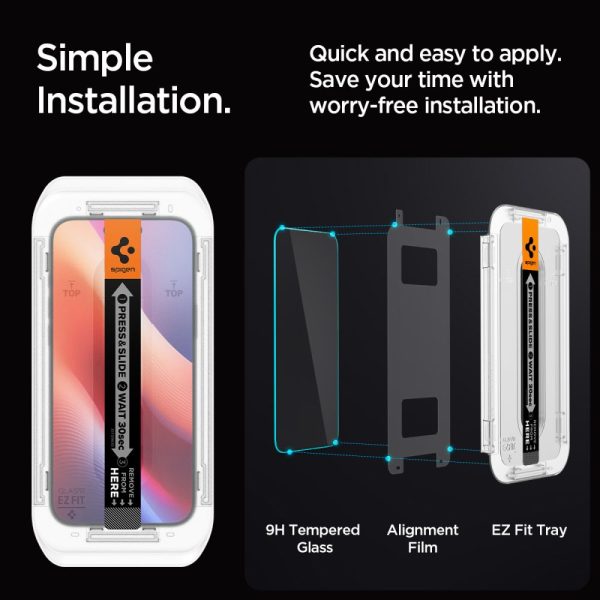 Rūdīts stikls iPhone 16 Pro Glas.tR EZ Fit Privacy - 2 gab.