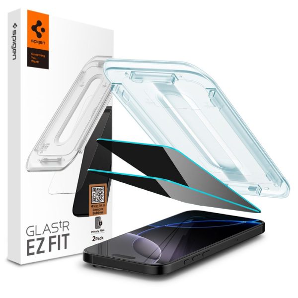 Rūdīts stikls iPhone 16 Pro Glas.tR EZ Fit Privacy - 2 gab.