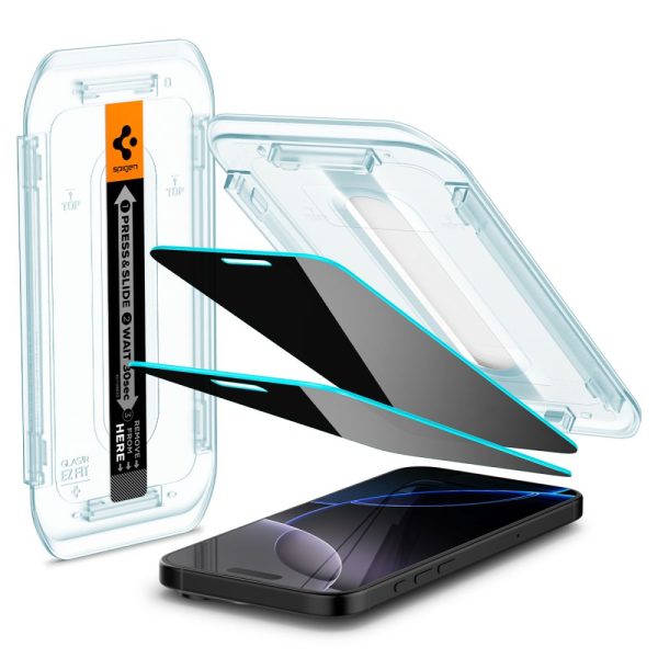 Rūdīts stikls iPhone 16 Pro Glas.tR EZ Fit Privacy - 2 gab.