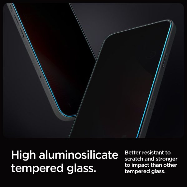 Rūdīts stikls iPhone 16 Pro Glas.tR EZ Fit Privacy - 2 gab.