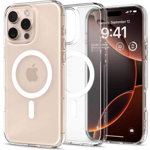 iPhone 16 Pro Ultra Hybrid Mag vāciņš ar MagSafe tehnoloģiju — caurspīdīgs