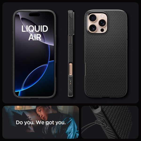 iPhone 16 Pro Liquid Air vāciņš - melns
