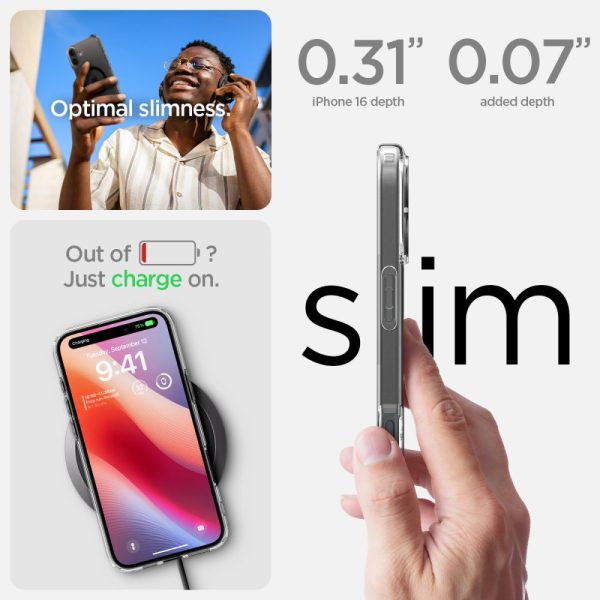 iPhone 16 Plus Ultra Hybrid Mag aizmugurējais vāciņš ar MagSafe tehnoloģiju — caurspīdīgs, melns