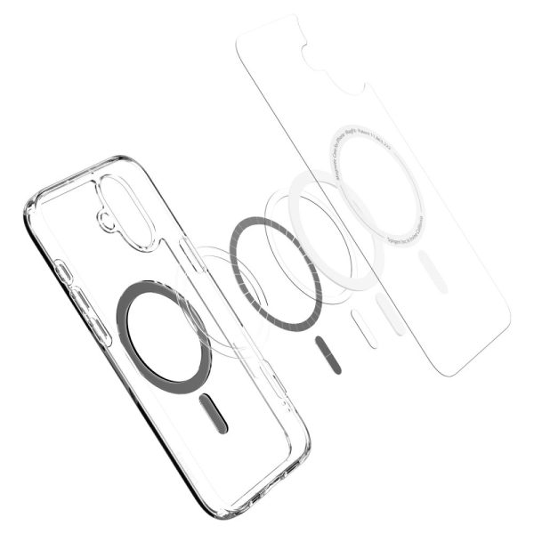 iPhone 16 Plus Ultra Hybrid Mag aizmugurējais vāciņš ar MagSafe tehnoloģiju — caurspīdīgs, melns