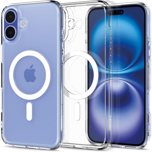 iPhone 16 Plus Ultra Hybrid Mag aizmugurējais vāciņš ar MagSafe tehnoloģiju — caurspīdīgi balts