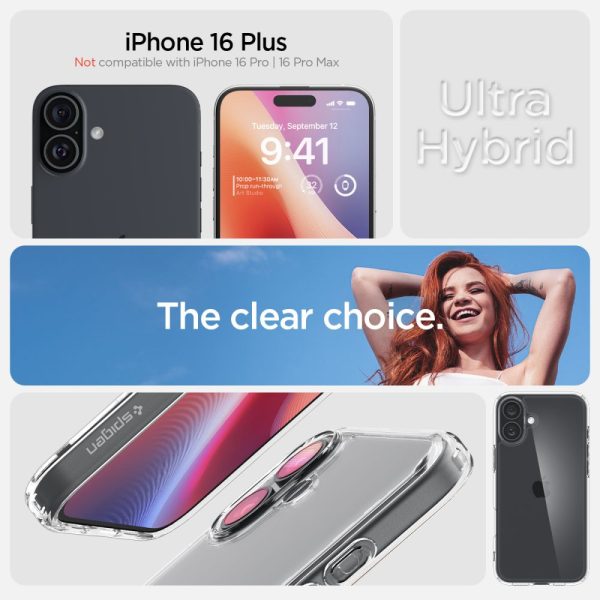 Aizsargvāciņš iPhone 16 Plus Ultra Hybrid - caurspīdīgs