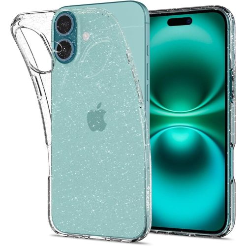 Šķidro kristālu aizsargvāciņš iPhone 16 Plus — caurspīdīgs un mirdzošs