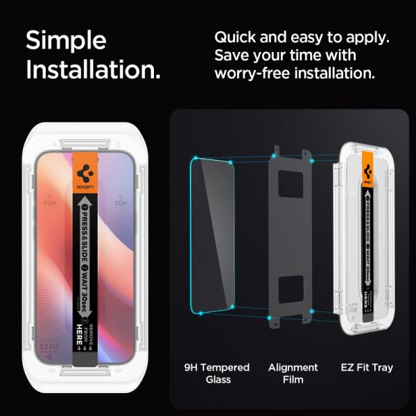 Rūdīts stikls ar montāžas rāmi iPhone 16 Pro Max - 2 gab.