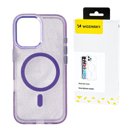 Samsung Galaxy S25 Ultra Mag Safe aizsargvāciņš - violets ar mirdzumiem