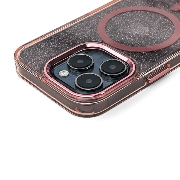 Samsung Galaxy S25 mirdzošs vāciņš - rozā ar mirdzumiem