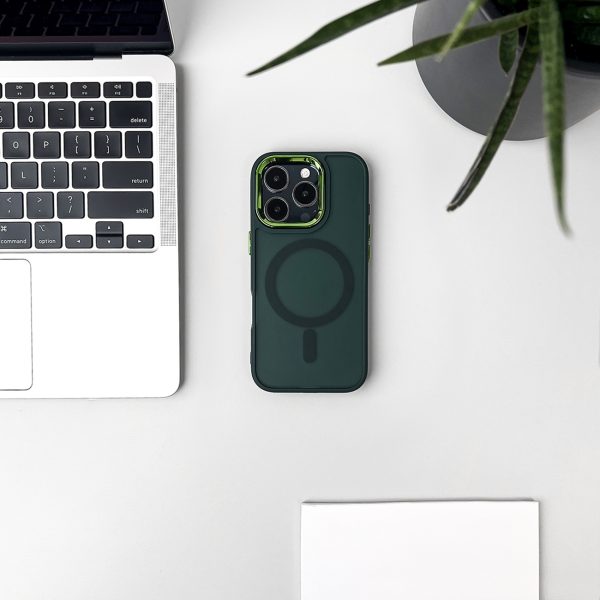 Samsung Galaxy S25 modes maciņš MagSafe aizmugurējais vāciņš - zaļš