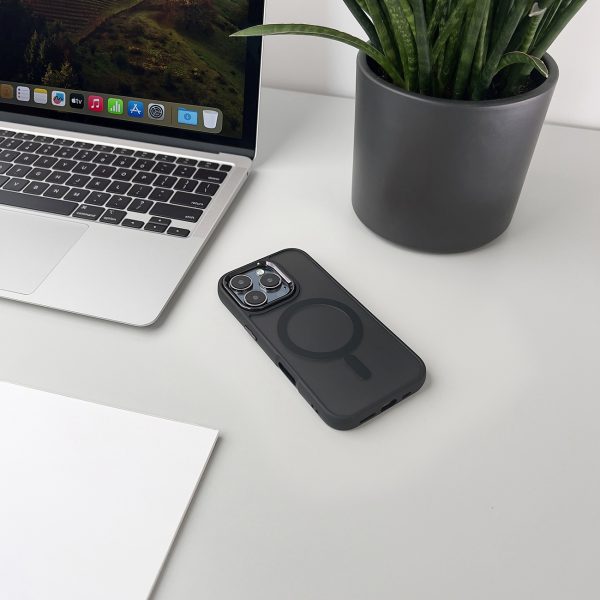 Samsung Galaxy S25 modes maciņš MagSafe aizmugurējais vāciņš - melns