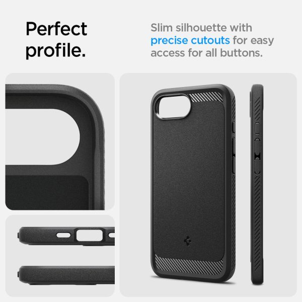 iPhone 16e Rugged Armor MagSafe vāciņš — melns