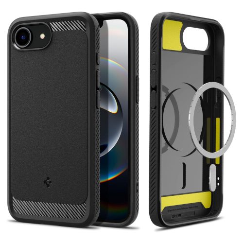 iPhone 16e Rugged Armor MagSafe vāciņš — melns