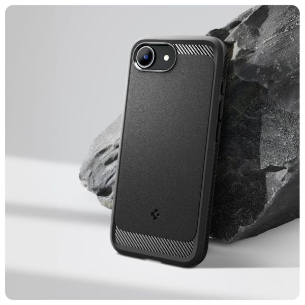 iPhone 16e Rugged Armor MagSafe vāciņš — melns
