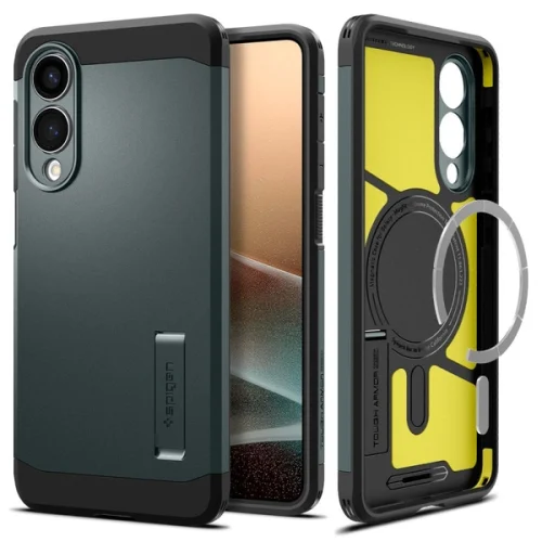 Samsung Galaxy S25 Edge Tough Armor MagSafe vāciņš - zaļš un melns