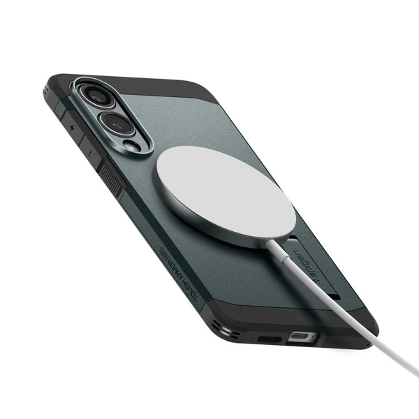 Samsung Galaxy S25 Edge Tough Armor MagSafe vāciņš - zaļš un melns