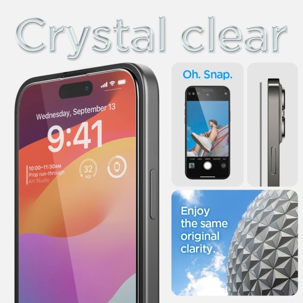 Rūdīta stikla ekrāna aizsargs iPhone 15 Plus Glas.tR EZ Fit FC - melns 2 gab.